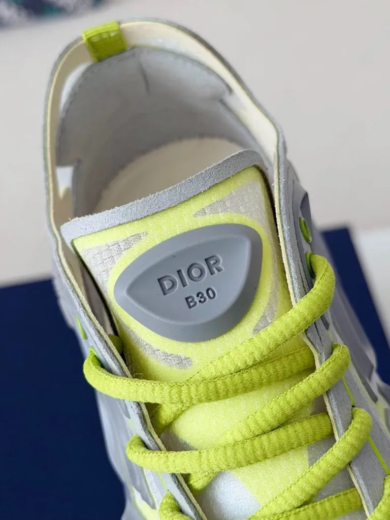 Dior B30 Sneaker – Grey & Neon Yellow