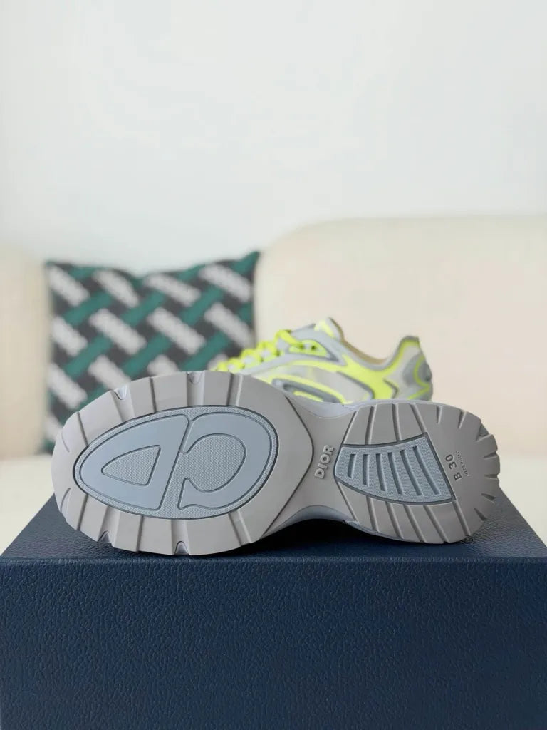 Dior B30 Sneaker – Grey & Neon Yellow