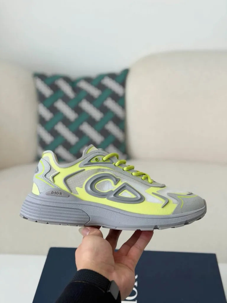 Dior B30 Sneaker – Grey & Neon Yellow