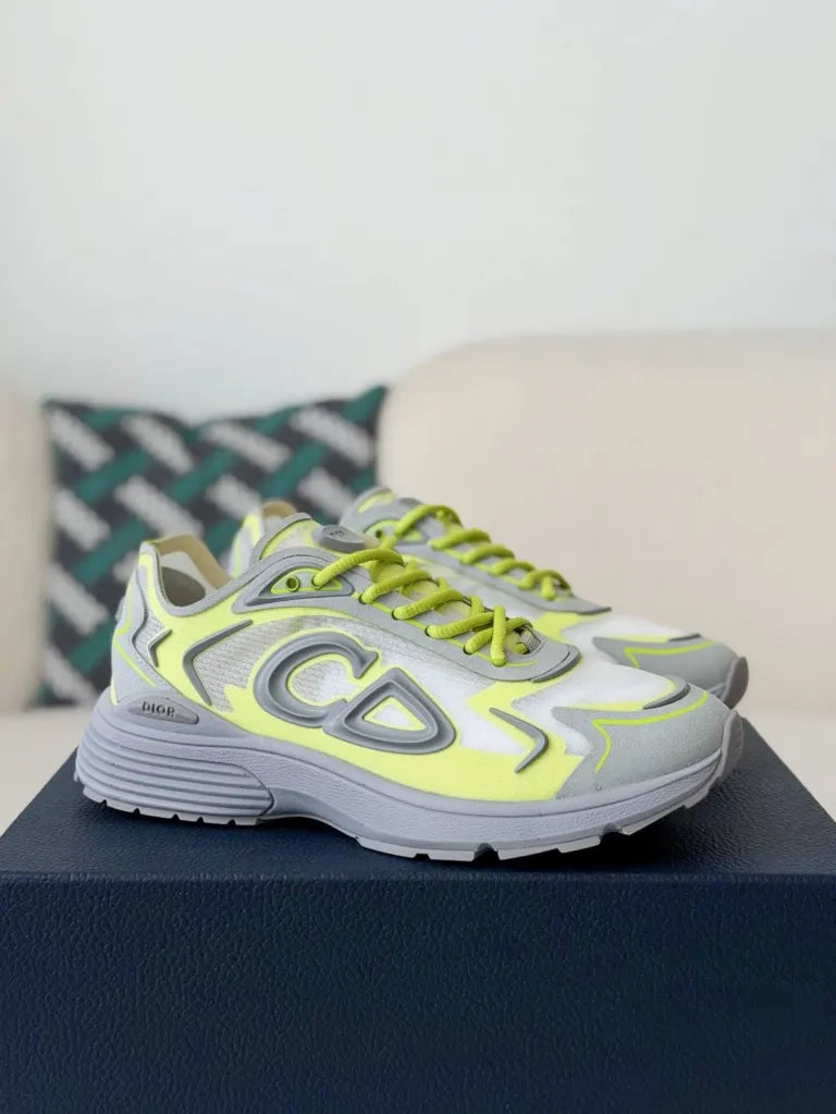 Dior B30 Sneaker – Grey & Neon Yellow