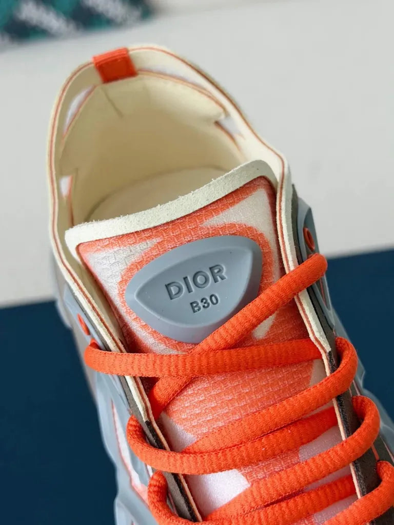 Dior B30 Sneaker – Orange, Brown & White