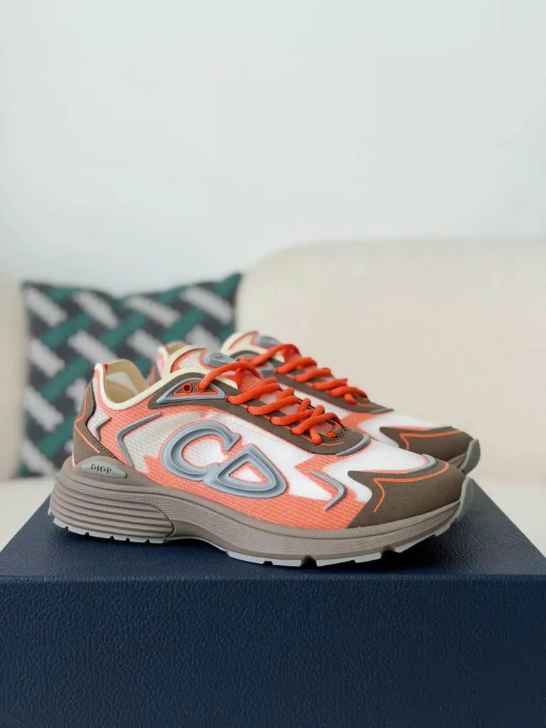 Dior B30 Sneaker – Orange, Brown & White