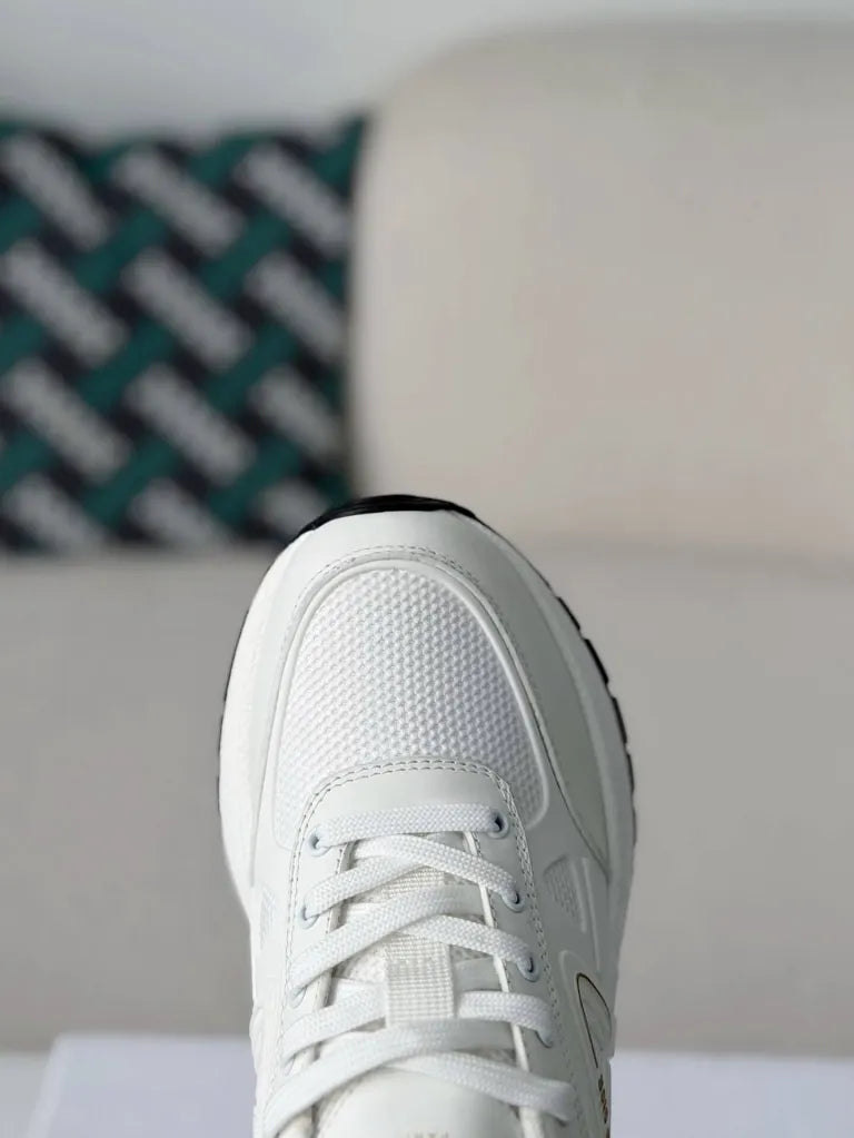 Dior Chrono Sneaker – All-White Technical Mesh & Leather