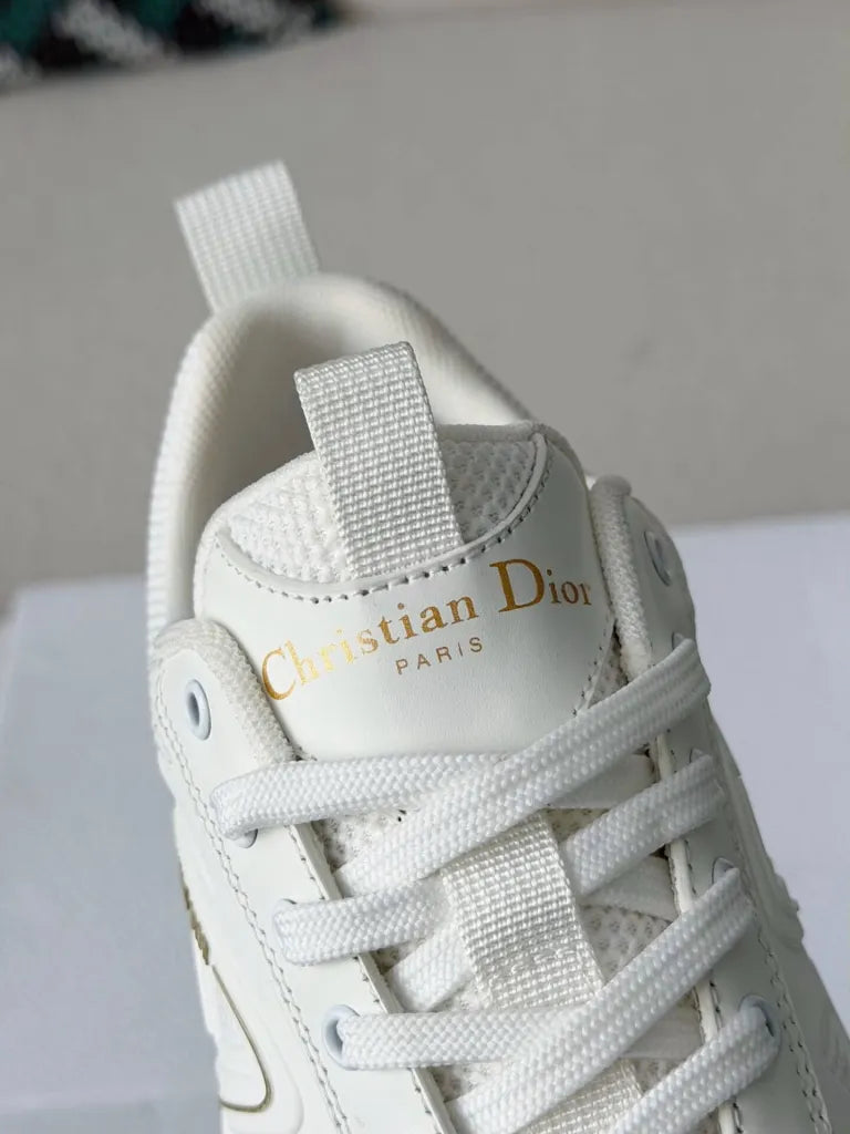 Dior Chrono Sneaker – All-White Technical Mesh & Leather