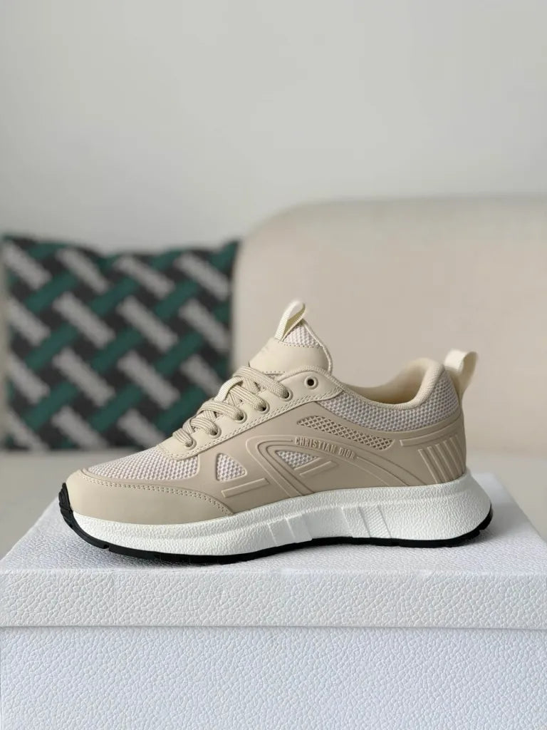Dior Chrono Sneaker – Beige Technical Mesh & Leather