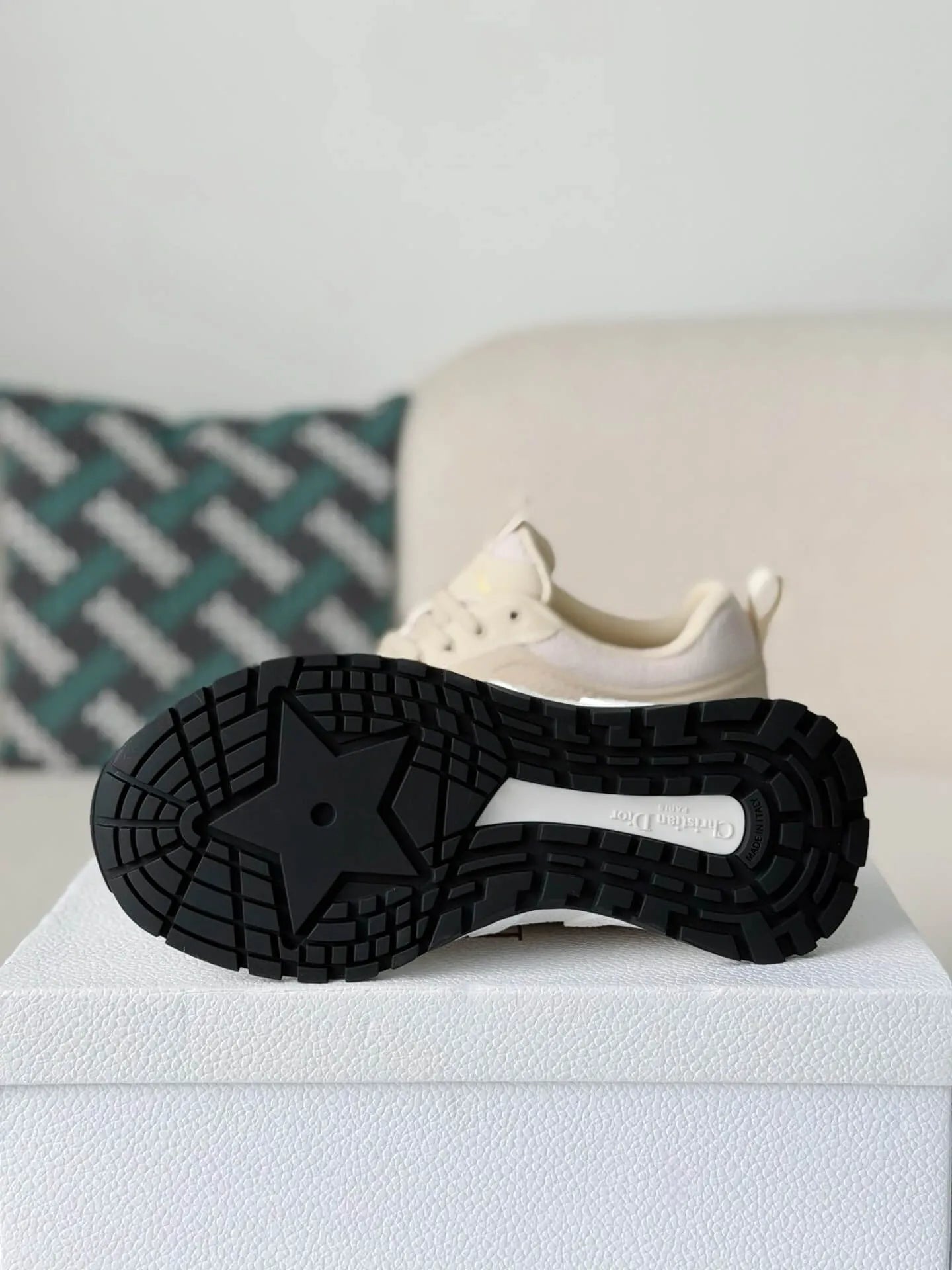 Dior Chrono Sneaker – Beige Technical Mesh & Leather