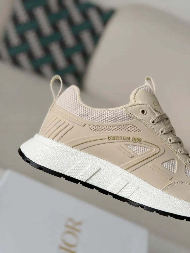 Dior Chrono Sneaker – Beige Technical Mesh & Leather