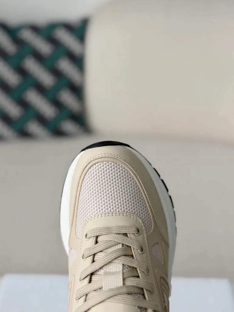 Dior Chrono Sneaker – Beige Technical Mesh & Leather