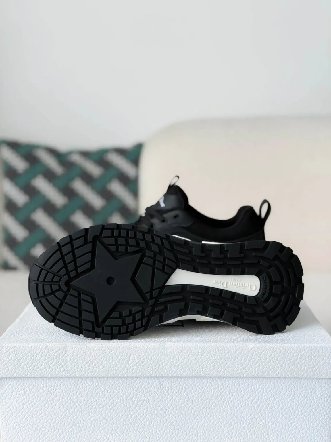 Dior Chrono Sneaker – Black Technical Mesh & White Sole