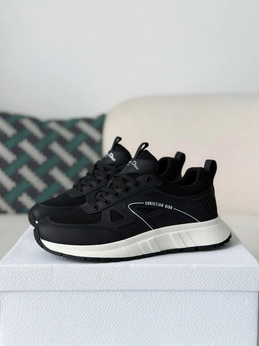 Dior Chrono Sneaker – Black Technical Mesh & White Sole