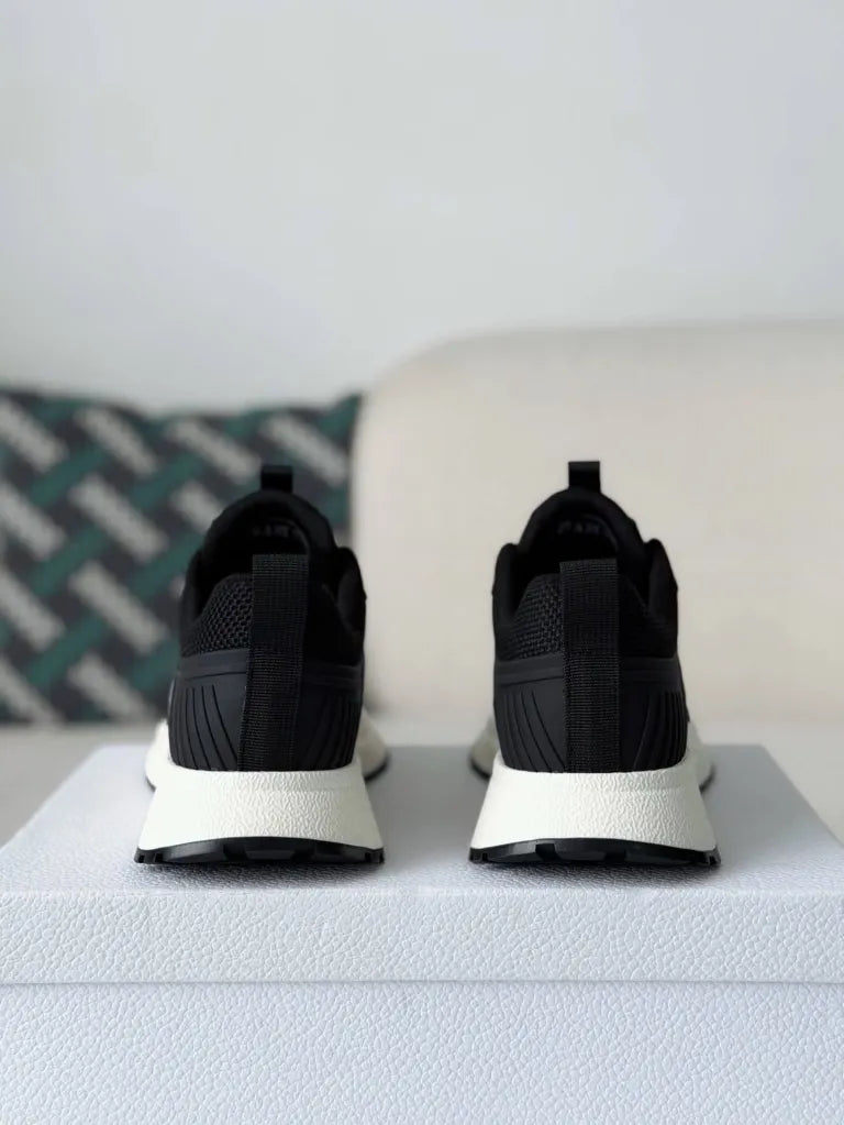 Dior Chrono Sneaker – Black Technical Mesh & White Sole
