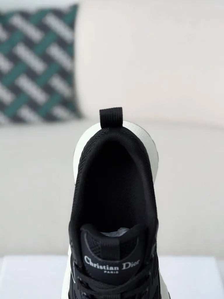 Dior Chrono Sneaker – Black Technical Mesh & White Sole