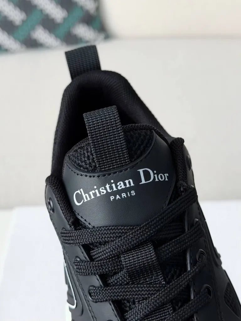 Dior Chrono Sneaker – Black Technical Mesh & White Sole