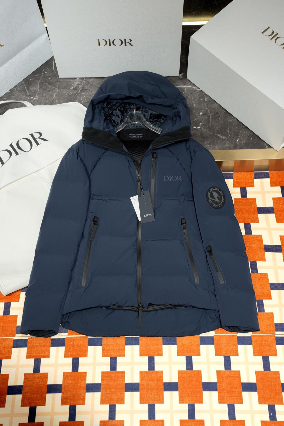 Dior Men's Mizusawa Navy Down Puffer Jacket - Ski Capsule Hooded Coat