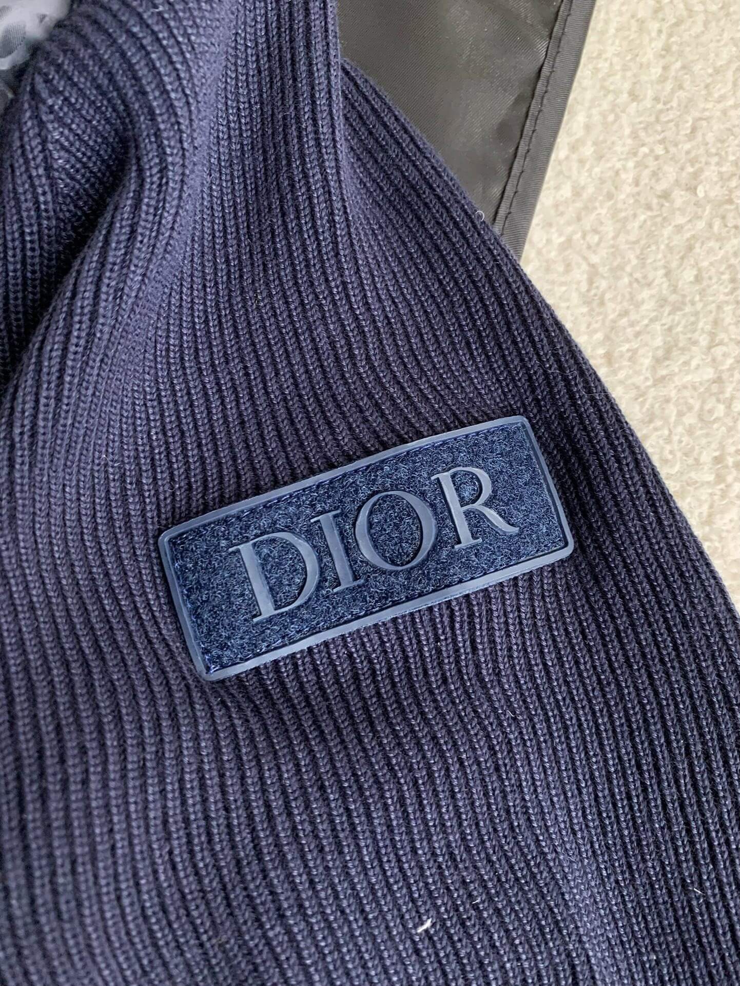 Dior Oblique Fleeced Navy Down Jacket