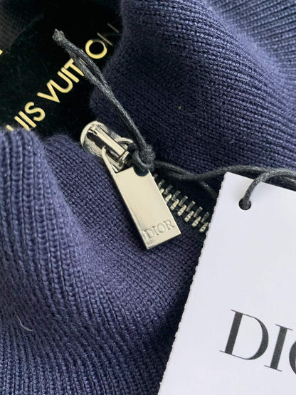 Dior Oblique Fleeced Navy Down Jacket