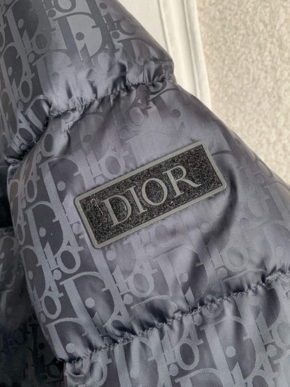 Dior Oblique Technical Jacquard Black Down Jacket