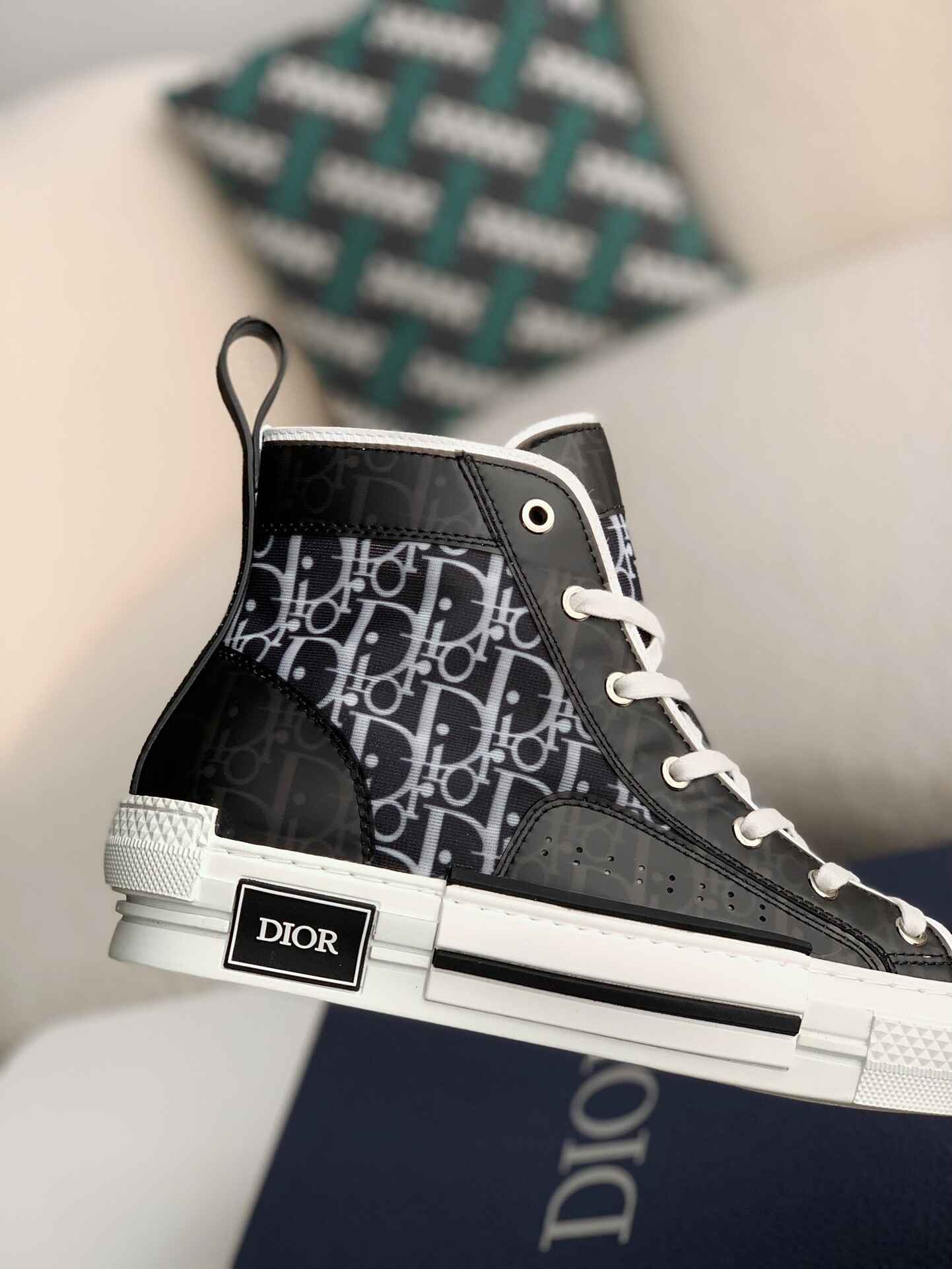 Dior Oblique B23 Black White High-Top Sneakers