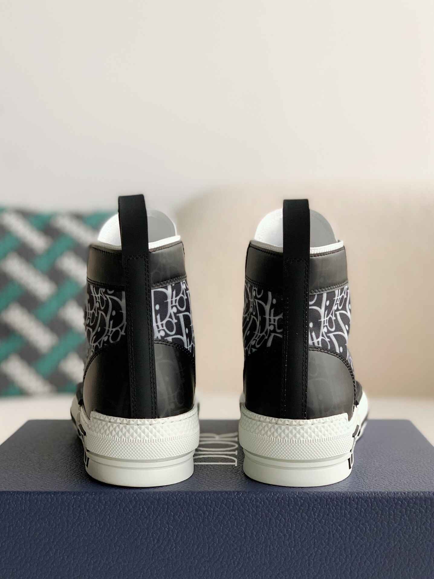 Dior Oblique B23 Black White High-Top Sneakers