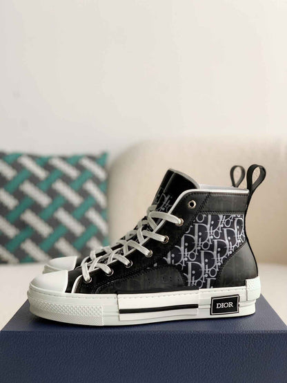 Dior Oblique B23 Black White High-Top Sneakers