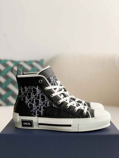 Dior Oblique B23 Black White High-Top Sneakers