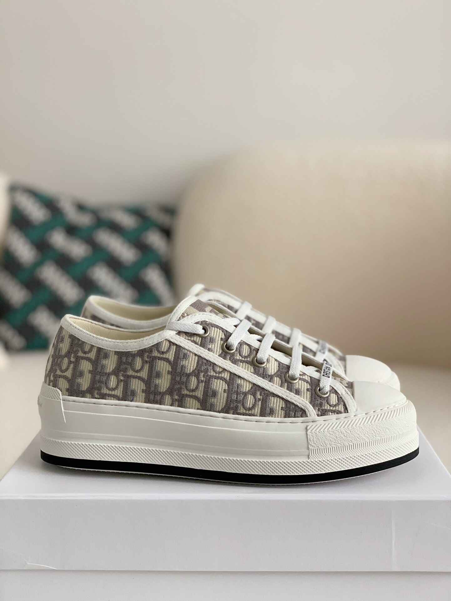 Christian Dior Oblique Embroidered Beige Walk'n'Dior  Sneakers