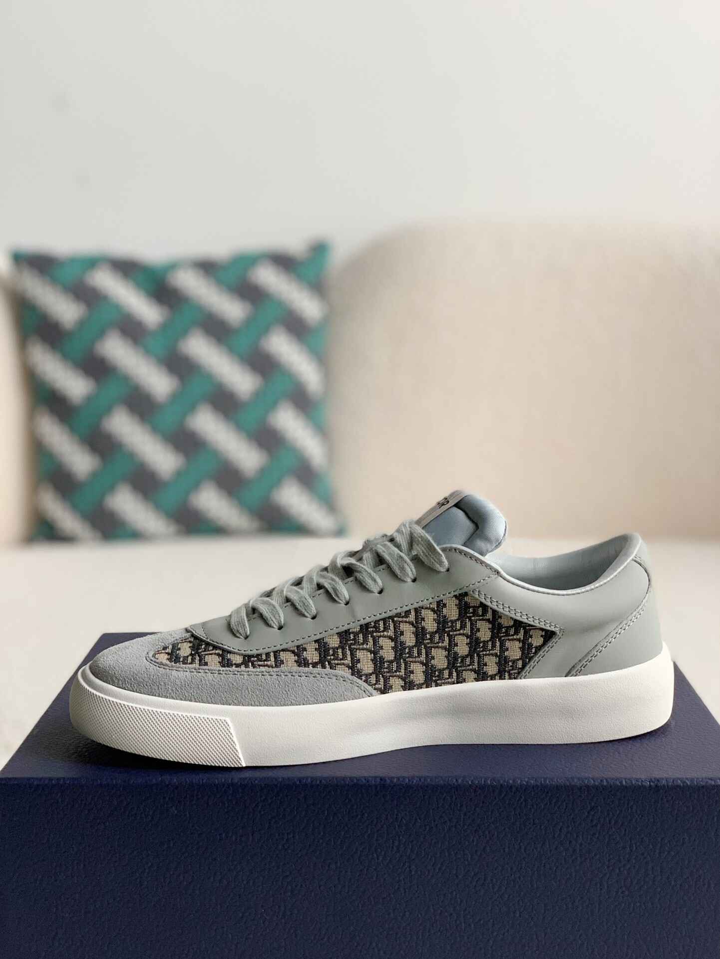 Dior B27 Gray White Low-Top Sneakers