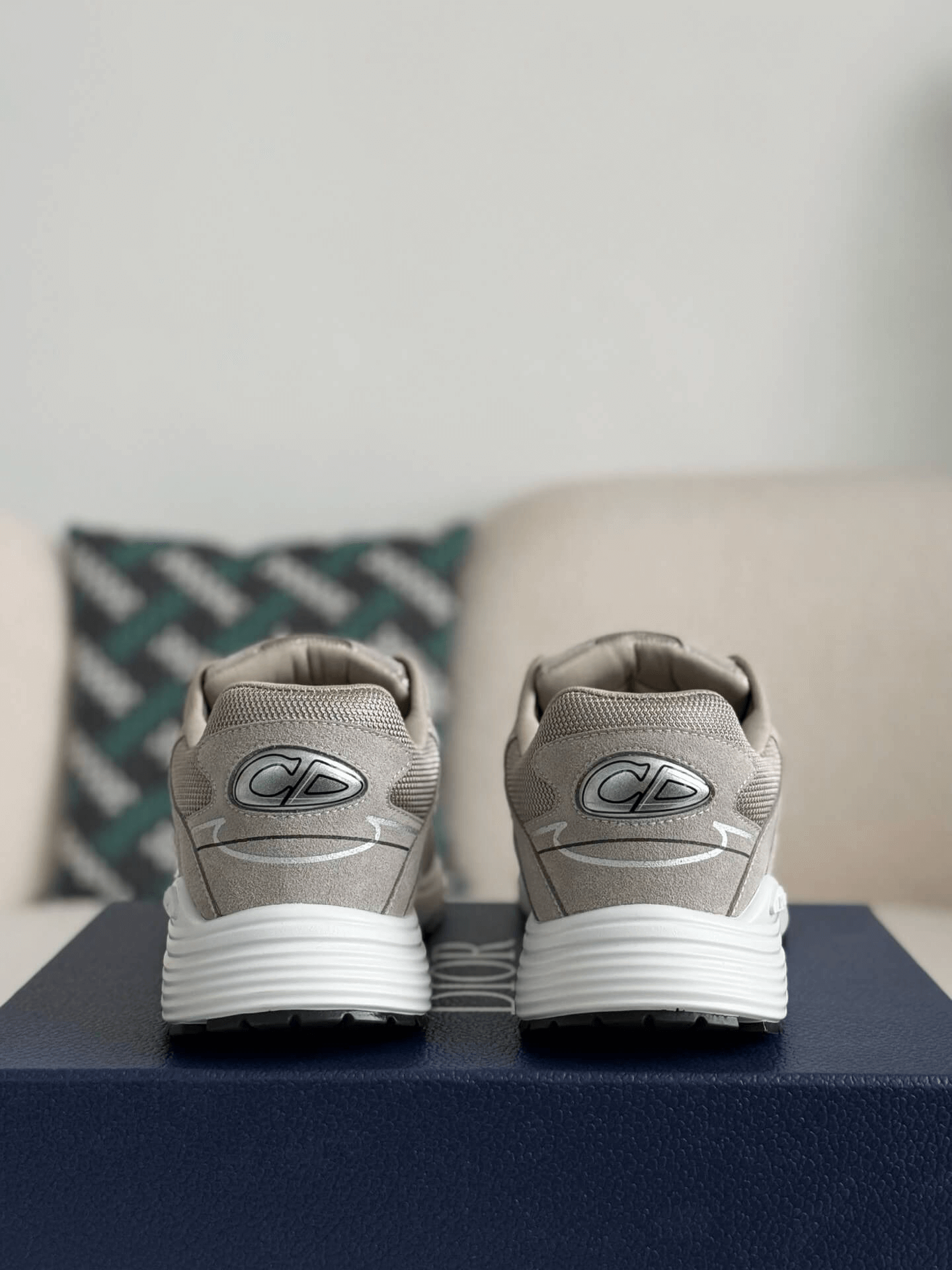 Dior B30 Low-Top Sneaker Beige Suede and Technical Mesh with White Rubber Sole