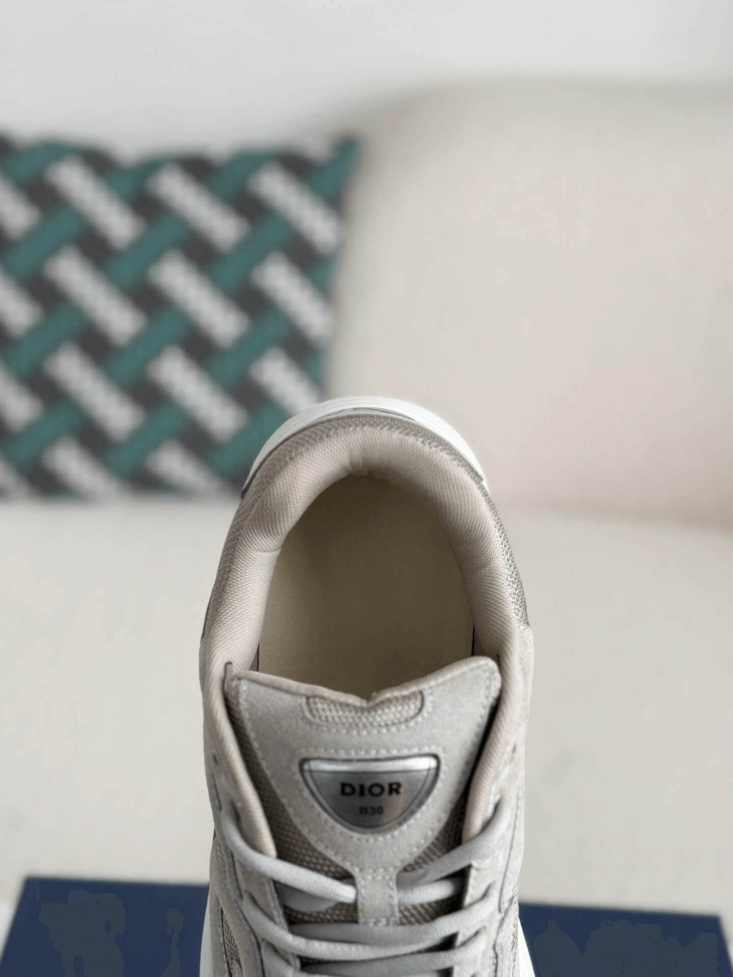Dior B30 Low-Top Sneaker Beige Suede and Technical Mesh with White Rubber Sole