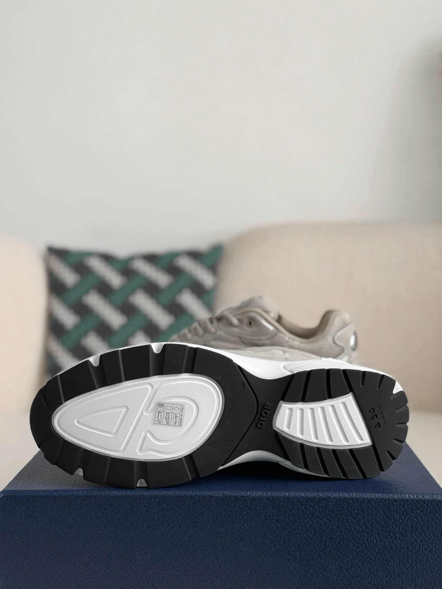 Dior B30 Low-Top Sneaker Beige Suede and Technical Mesh with White Rubber Sole