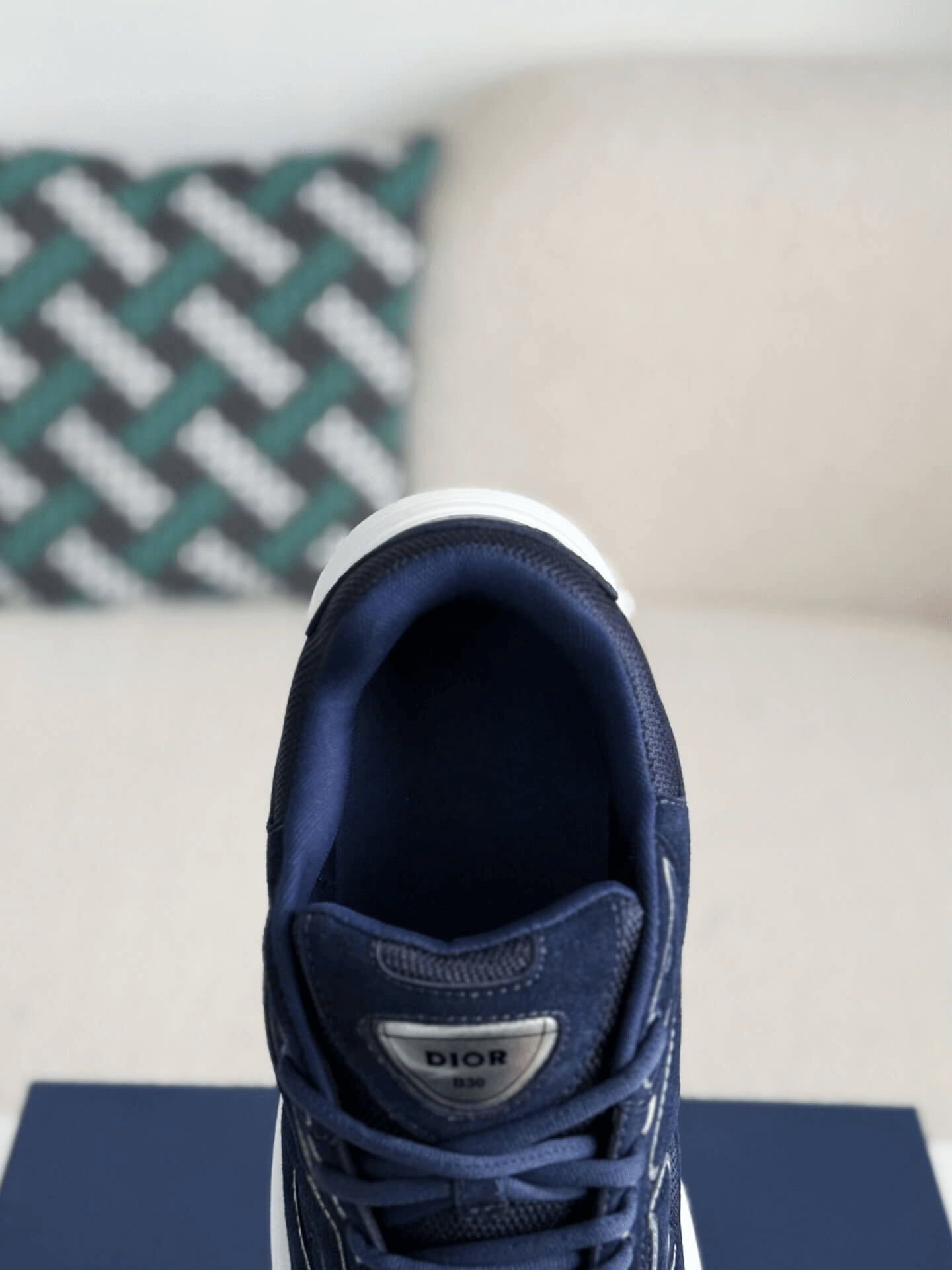 Dior B30 Low-Top Sneaker Navy Suede and Technical Mesh with White Rubber Sole