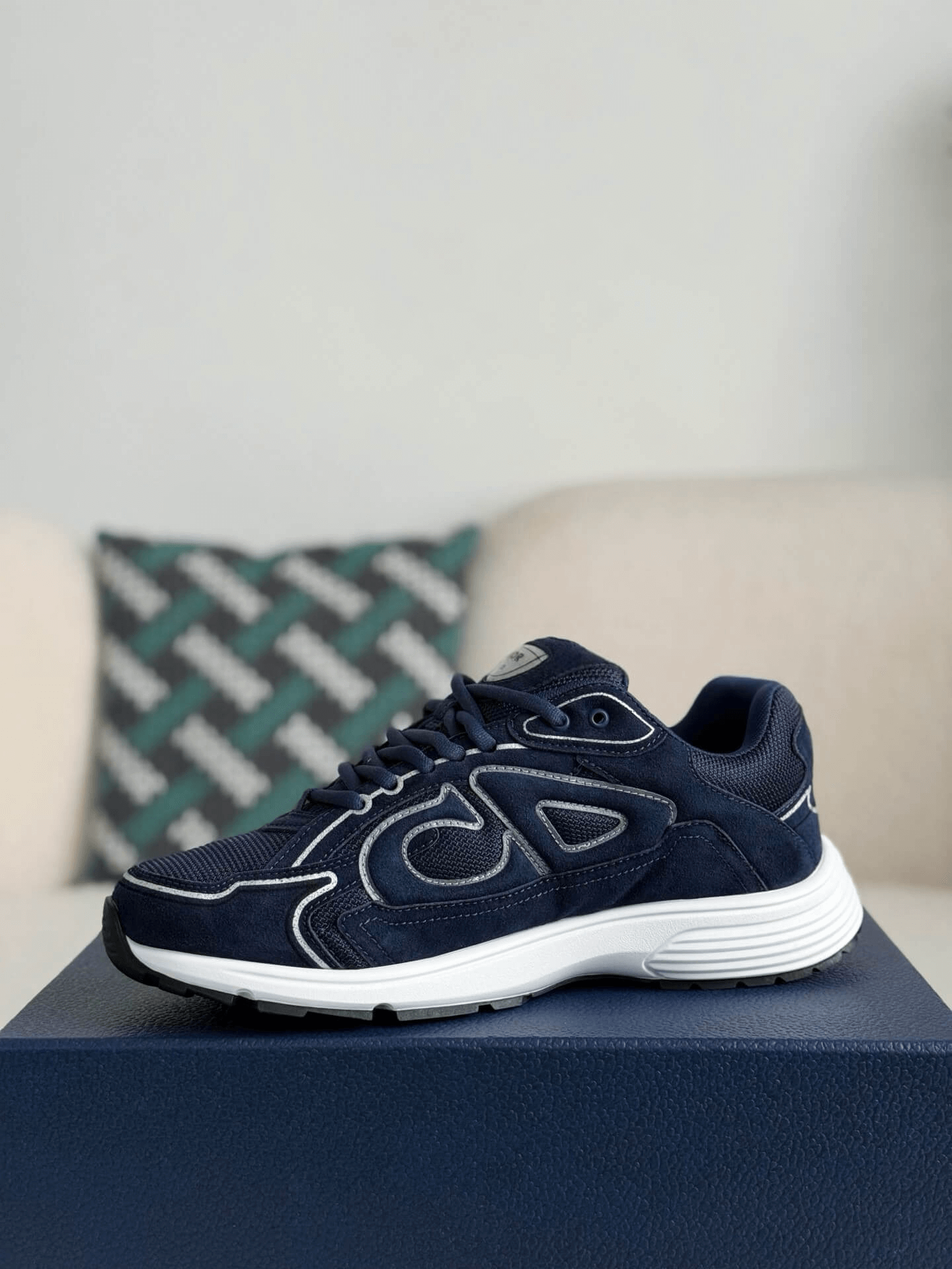 Dior B30 Low-Top Sneaker Navy Suede and Technical Mesh with White