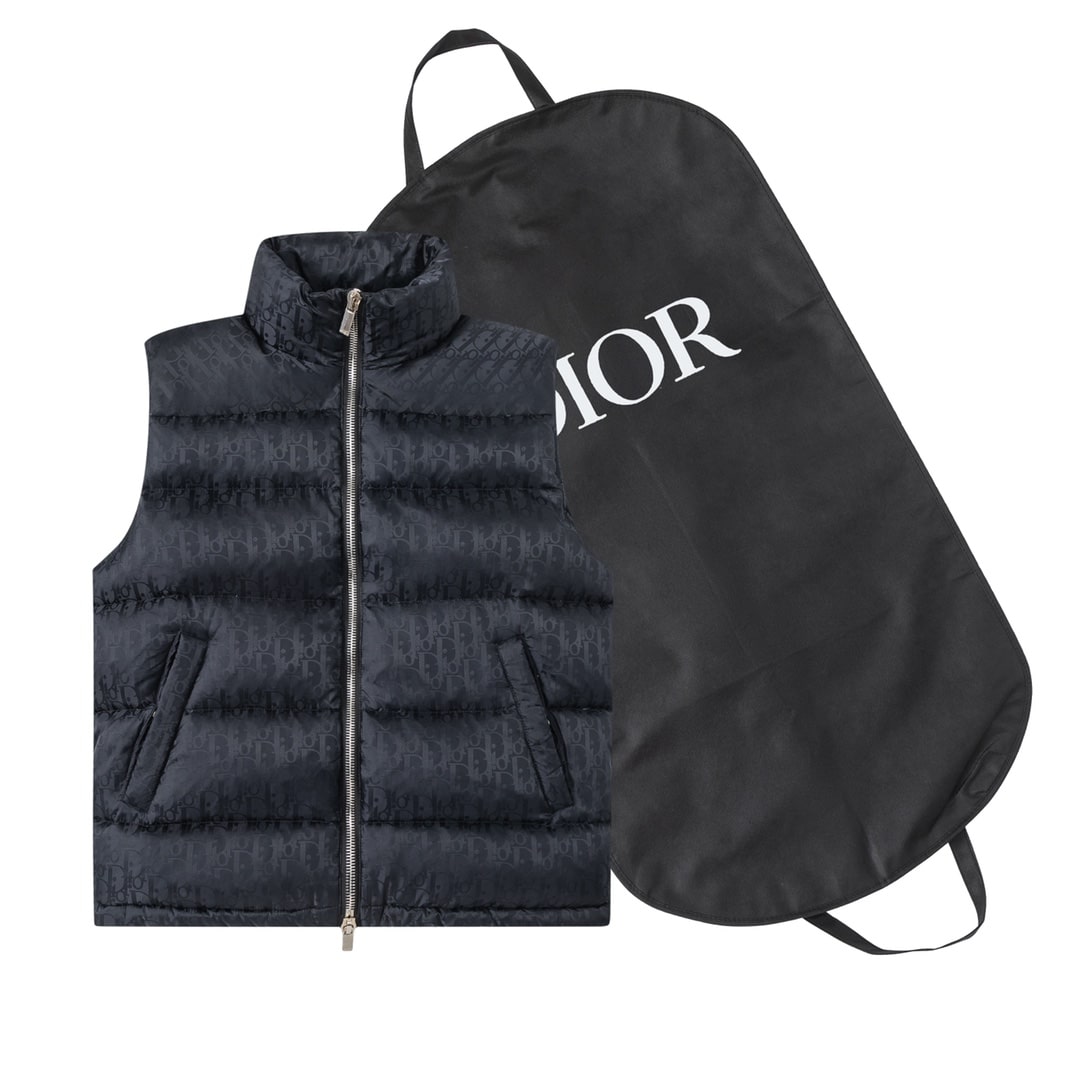 Dior Oblique Black Quilted Down Vest