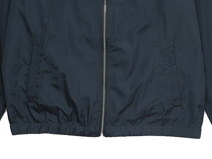 Christian Navy Blue Technical Fabric Hooded Jacket