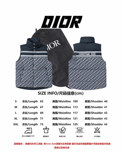 Dior Navy Oblique Padded Down Vest