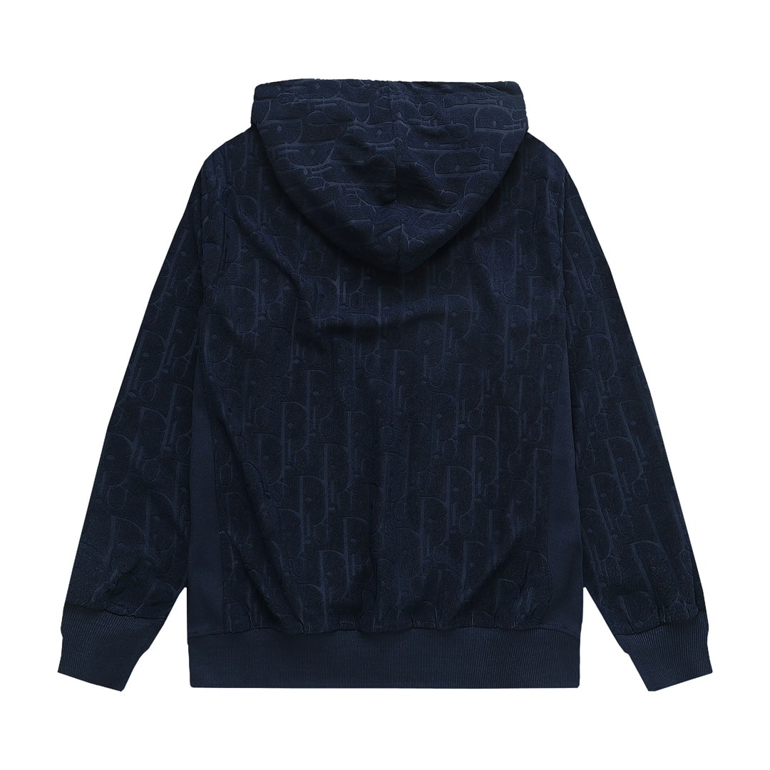 Dior oblique jacquard cotton terry hoodie sale