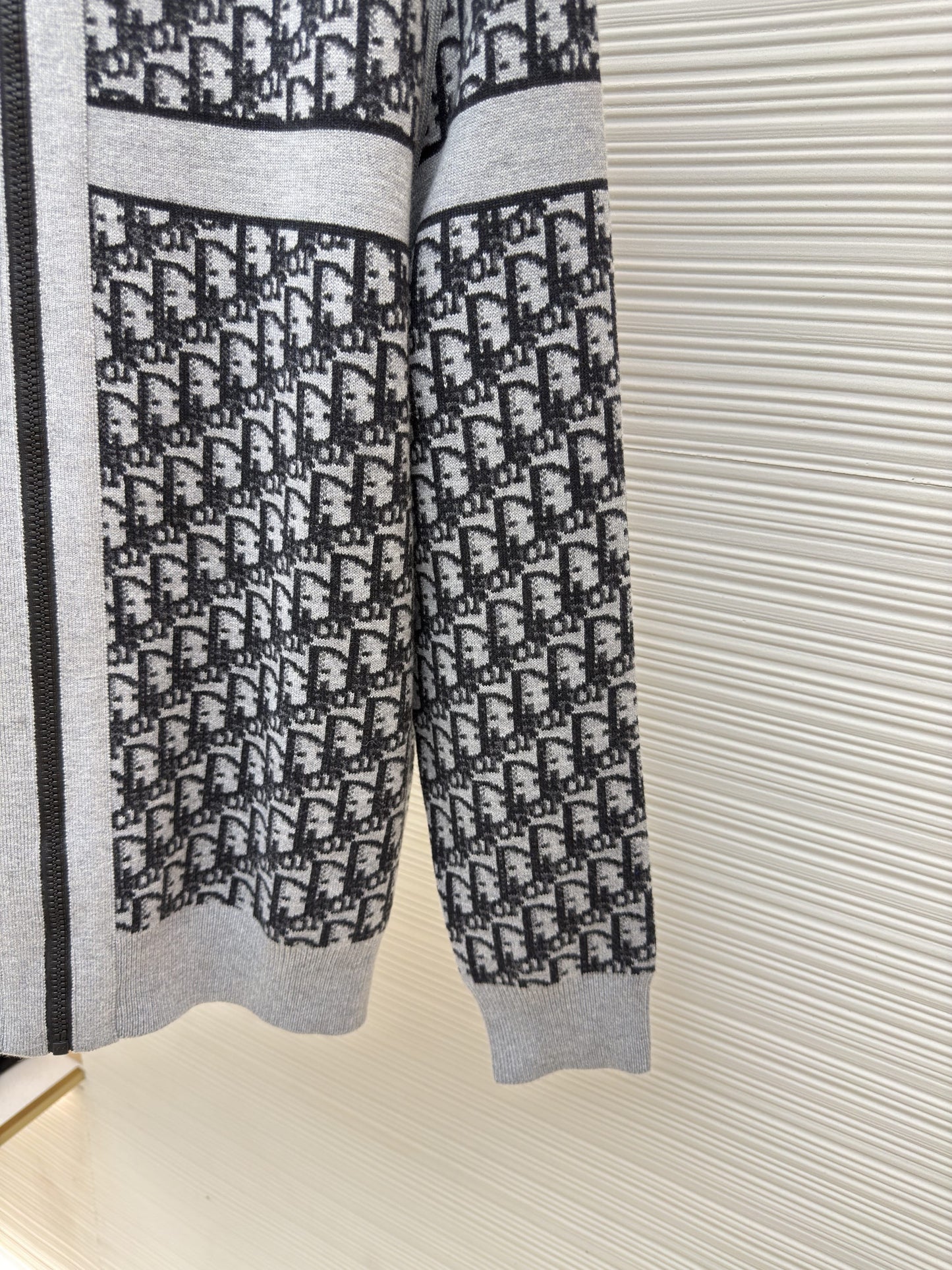 Dior Oblique Black Reversible Zipped Cardigan with Hood