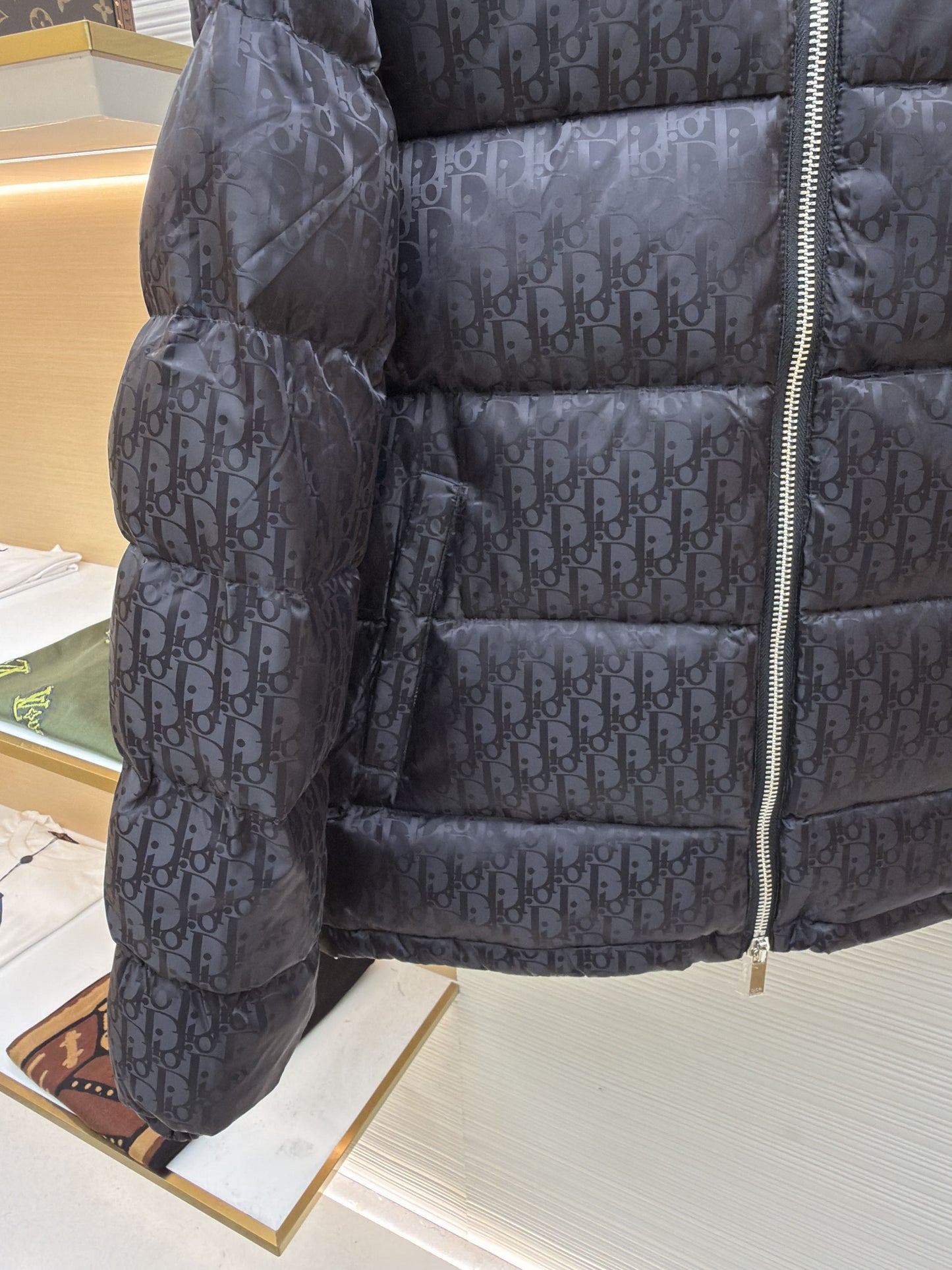 Dior Oblique Black Technical Jacquard Down Jacket