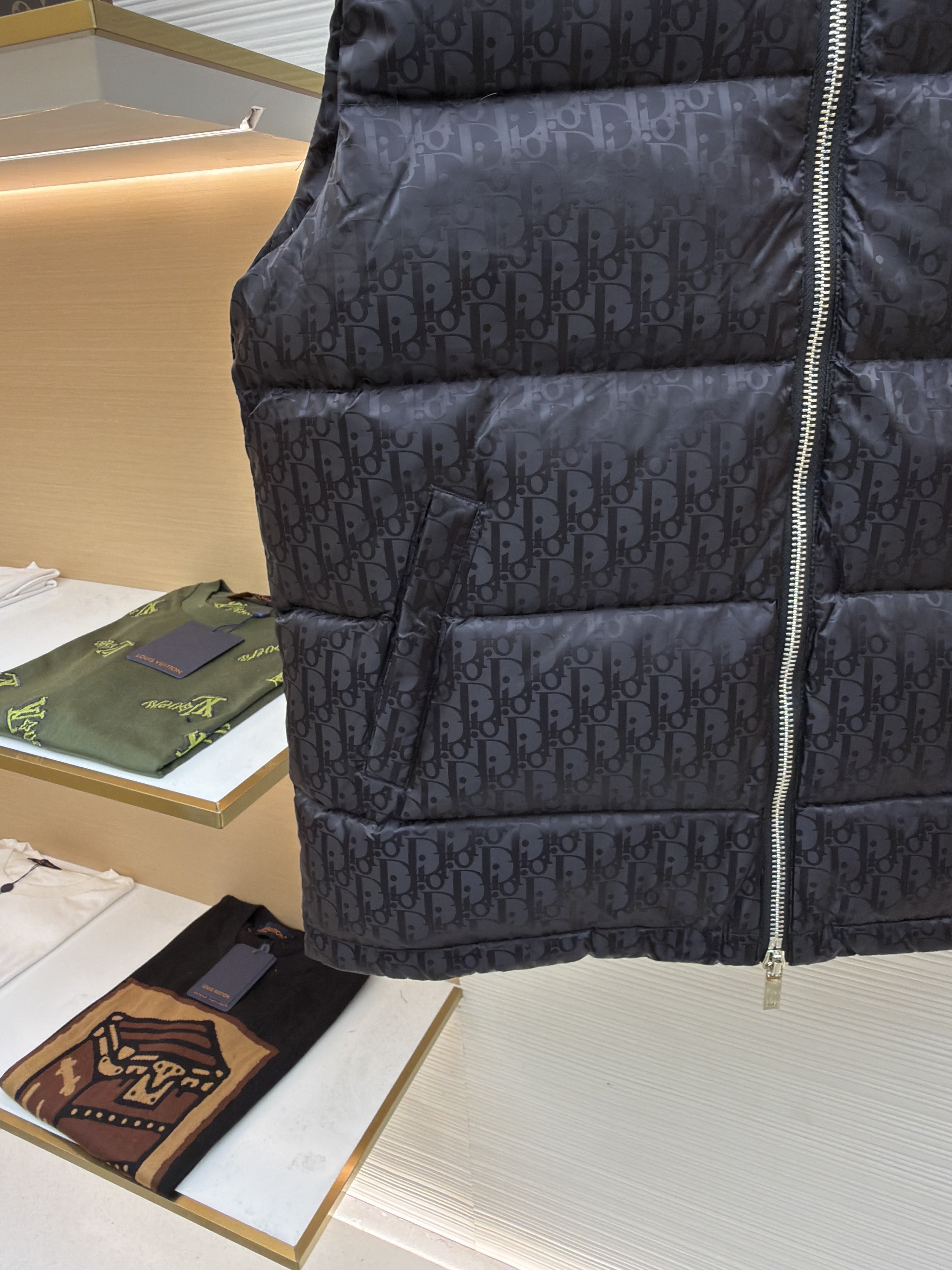 Dior Oblique Black Technical Jacquard Down Vest – HolloShoe