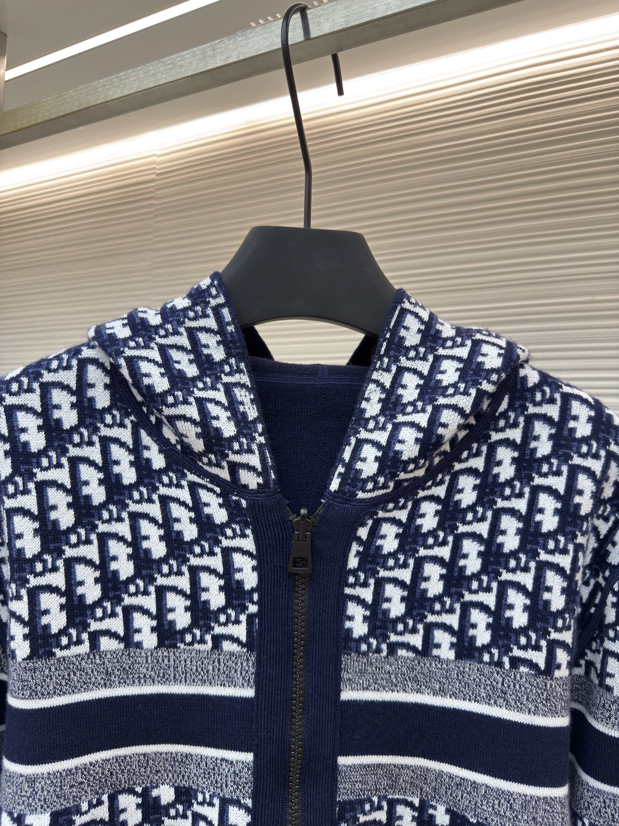 Dior カーディガン XL Dior Oblique Blue Reversible Zipped Cardigan with Hood – HolloShoe