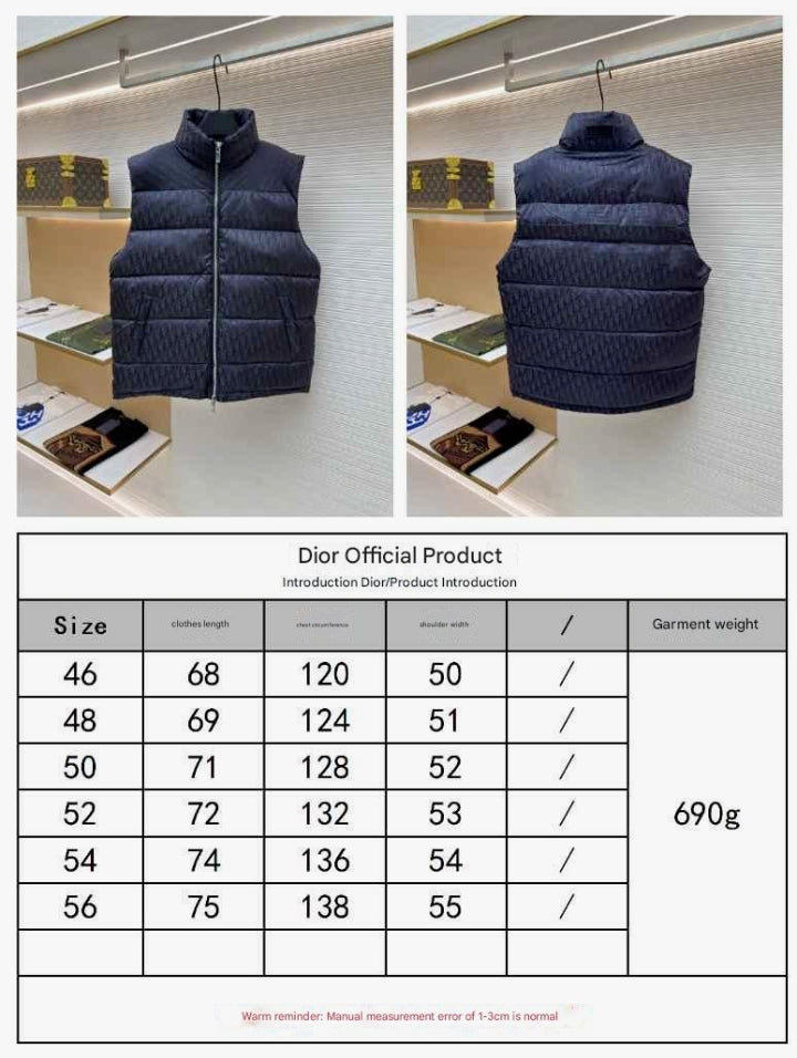 Dior Oblique Navy Blue Technical Jacquard Down Vest