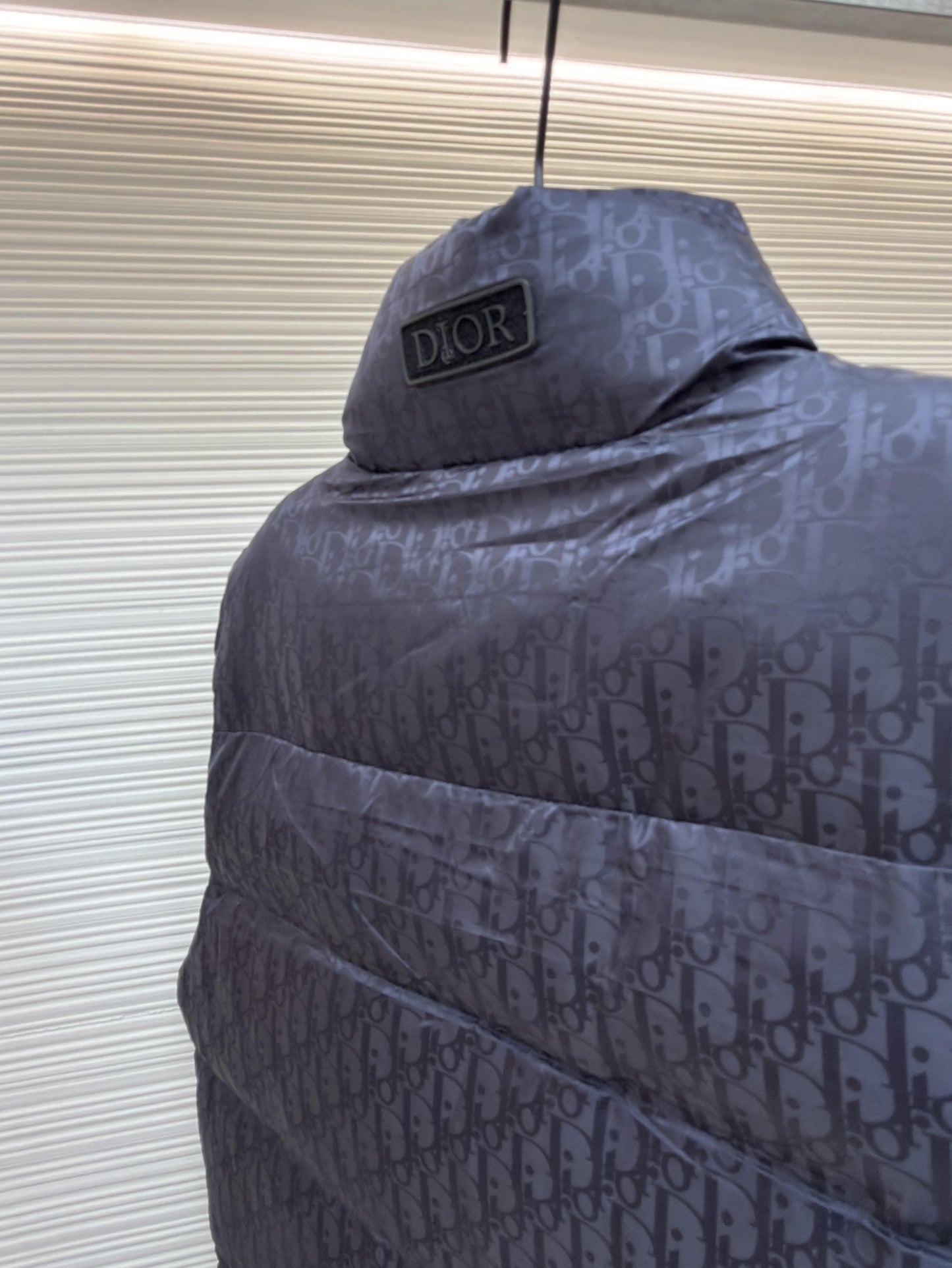 Dior Oblique Navy Blue Technical Jacquard Down Vest