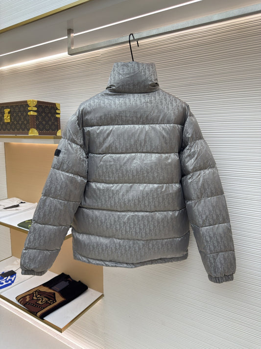 Dior Oblique Grey Technical Jacquard Down Jacket