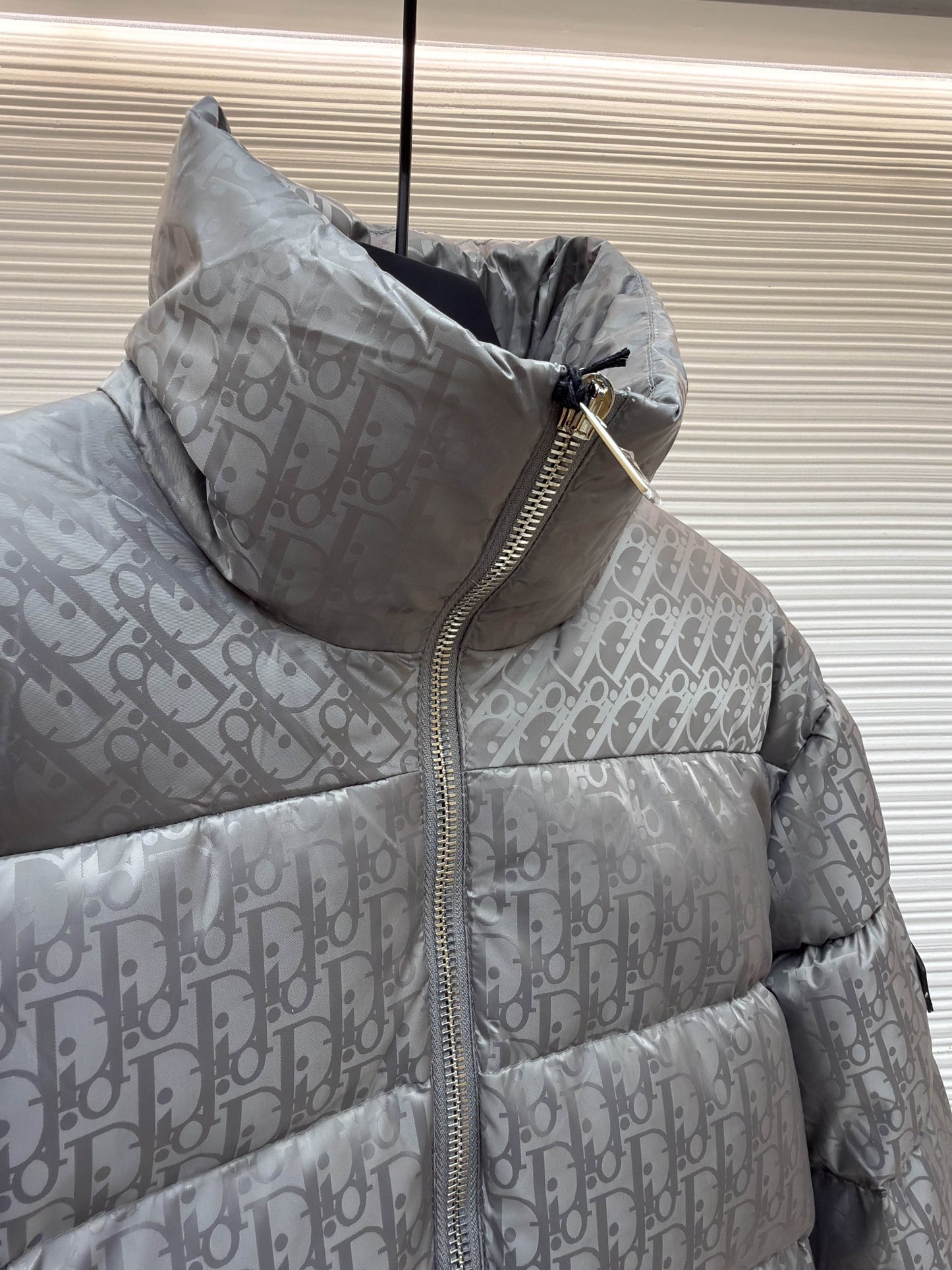 Dior Oblique Grey Technical Jacquard Down Jacket