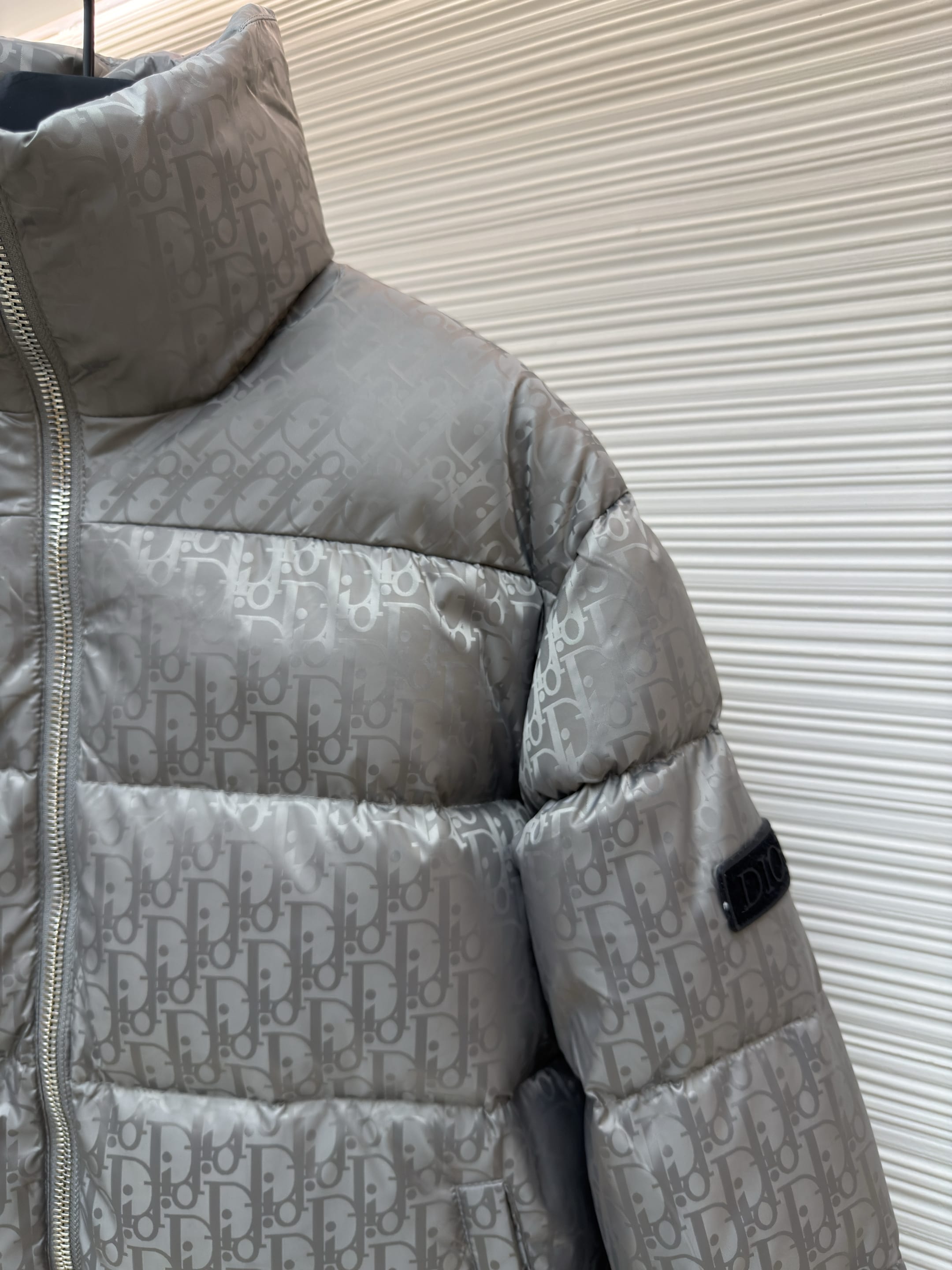 Dior Oblique Grey Technical Jacquard Down Jacket – HolloShoe