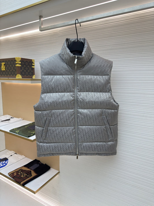 Dior Oblique Grey Technical Jacquard Down Vest