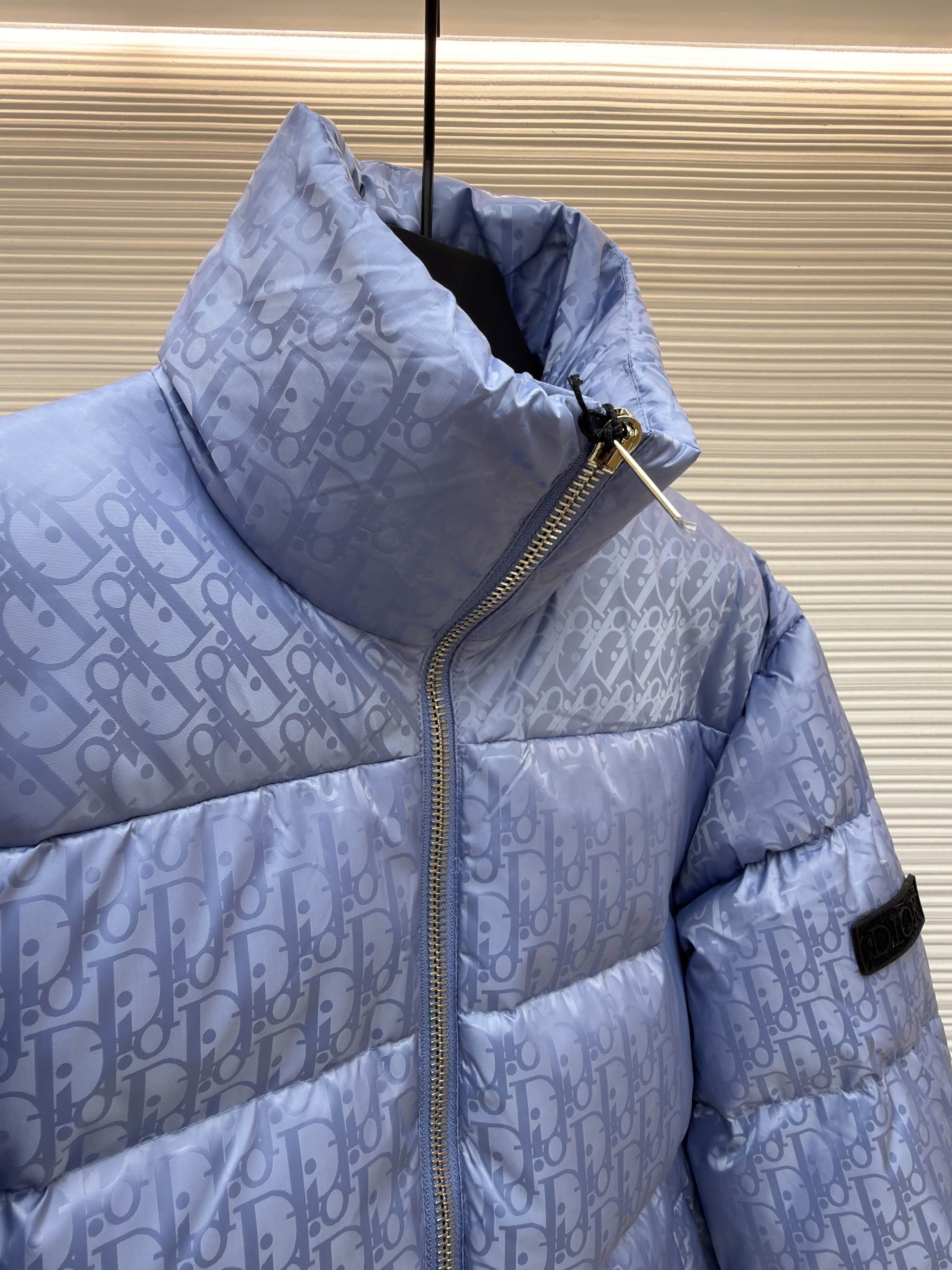 Dior Oblique Light Blue Technical Jacquard Down Jacket – HolloShoe