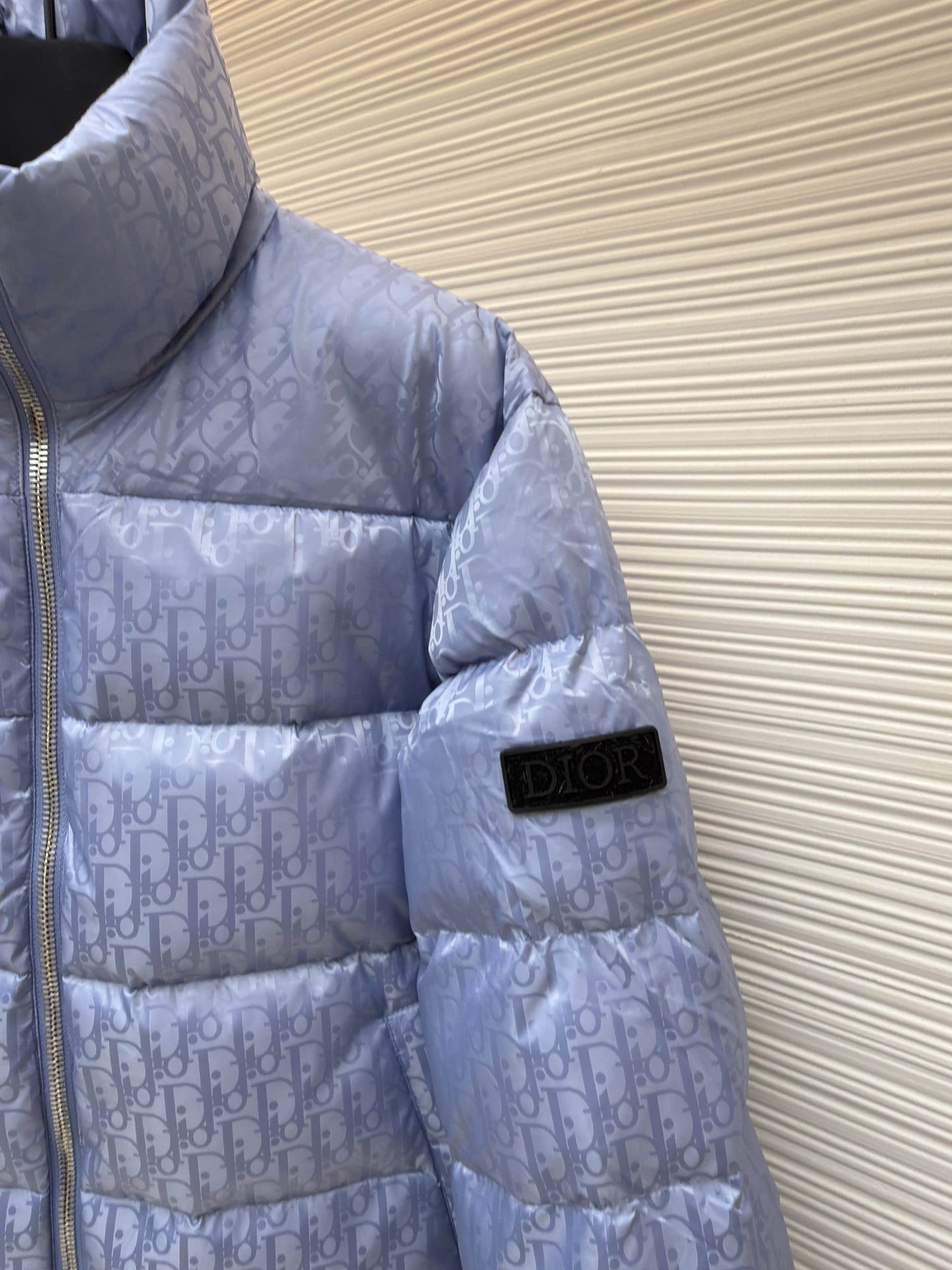 Dior Oblique Light Blue Technical Jacquard Down Jacket