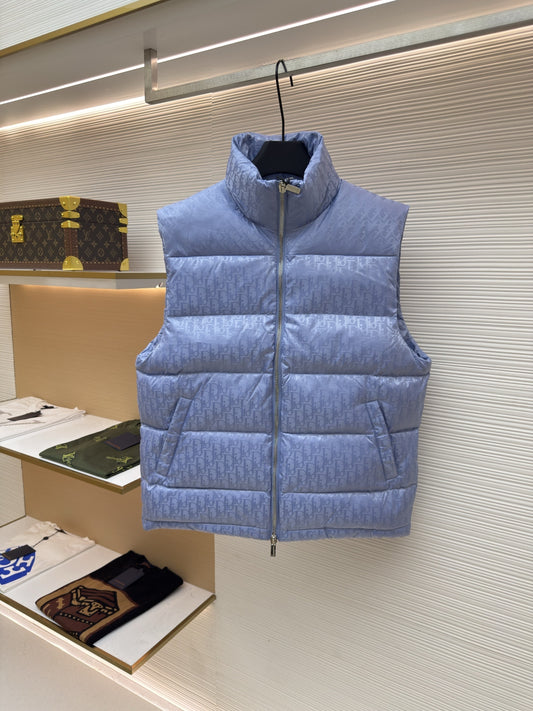 Dior Oblique Light Blue Technical Jacquard Down Vest