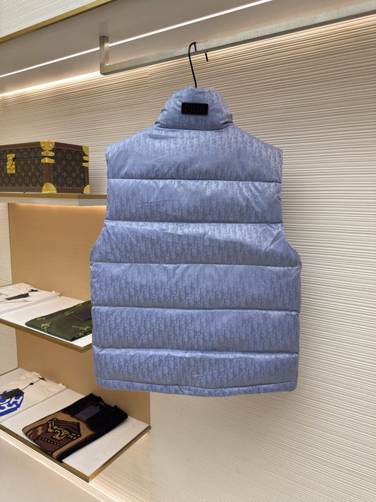 Dior Oblique Light Blue Technical Jacquard Down Vest